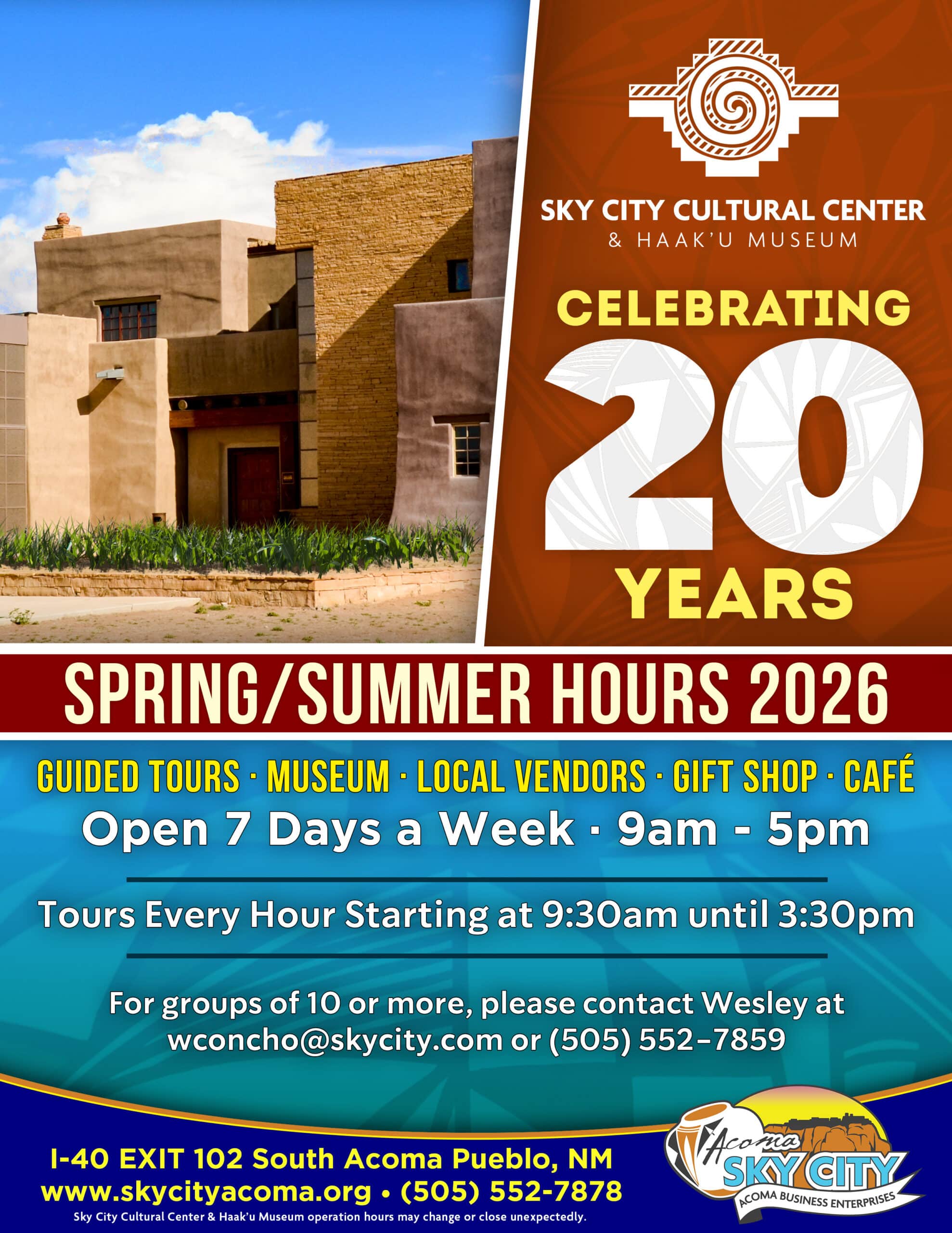 SCCC SpringSummer Hours 2026